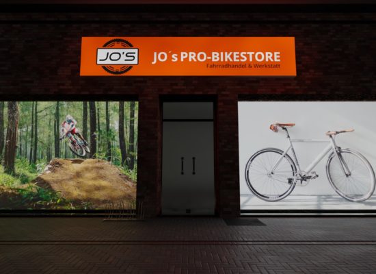 Beispiel eines digitalen Schaufensters mit Projektionsfolie und moderner Projektortechnik