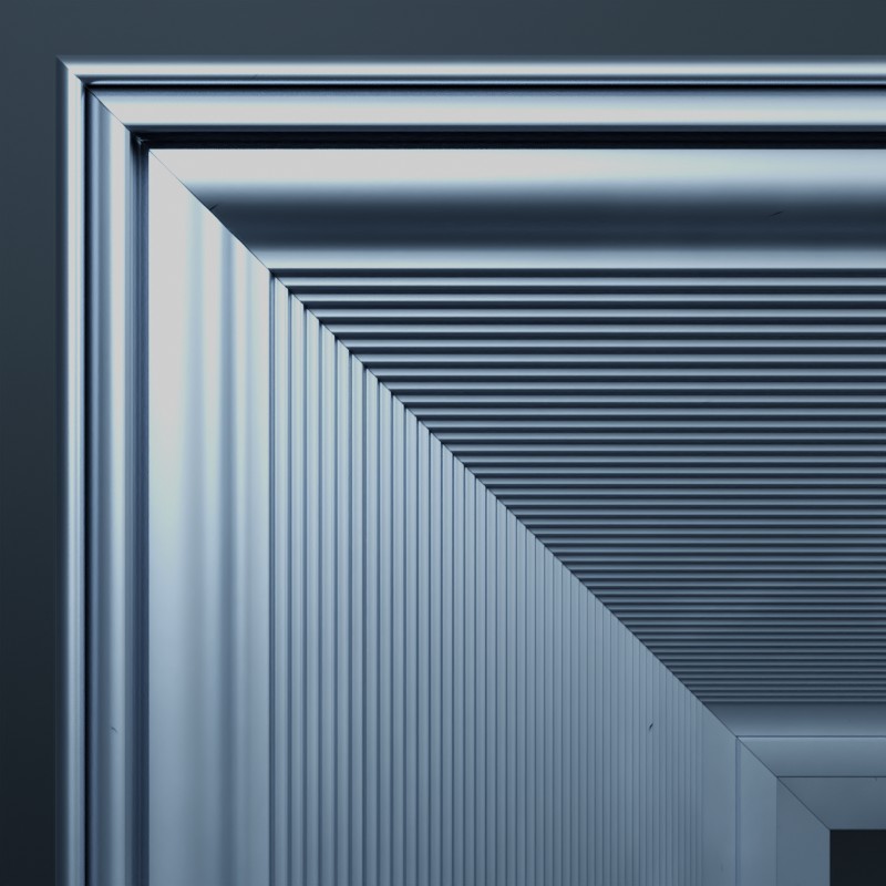 Frontansicht der Gehrung an der Ecke des Tenso Frame