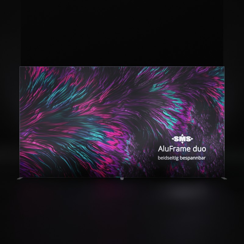AluFrame duo aufgestellt, front-beleuchtet
