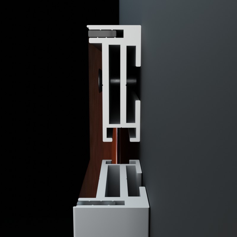AluFrame solid: Querschnitt durch die Aluminium Profilschiene für Steckkeder