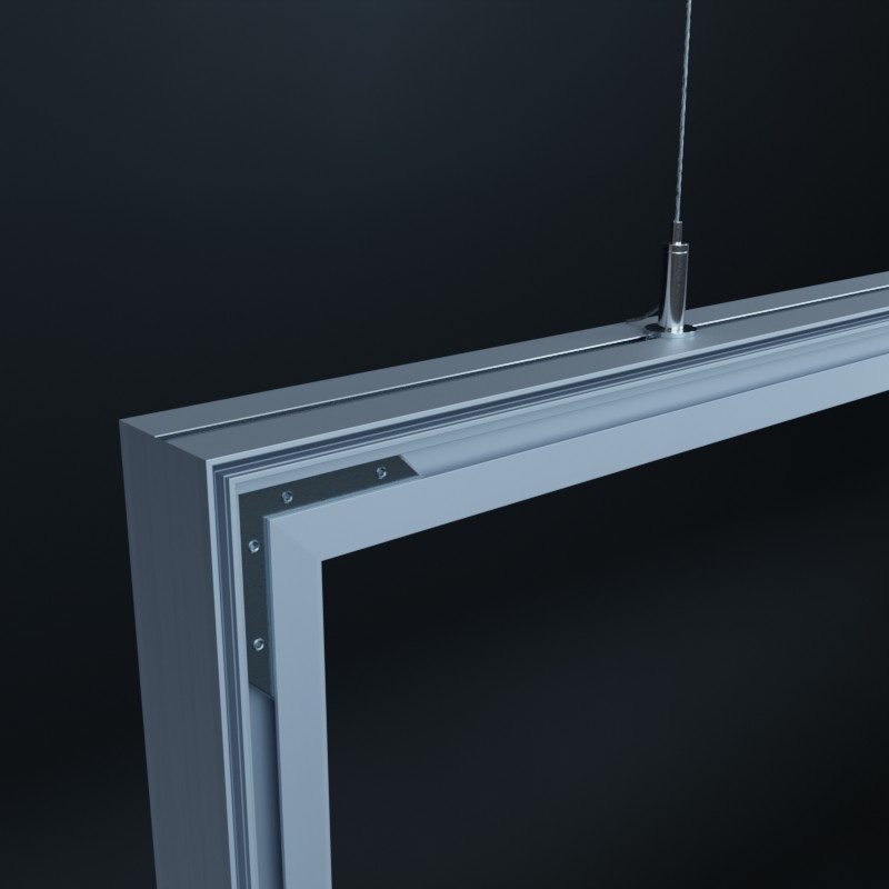 Aluminium Profilschienen für die Aufnahme von zwei Textildrucken - einer pro Seite