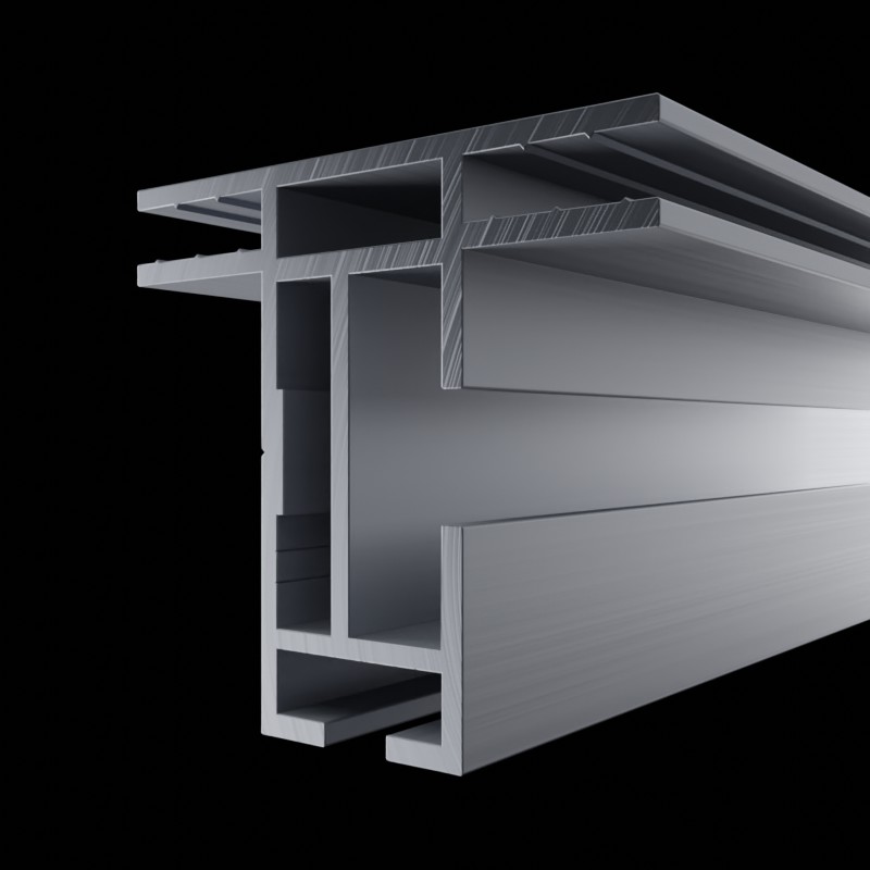 Solide Aluminium Profilschiene des AluFrame duo, ohne Nut