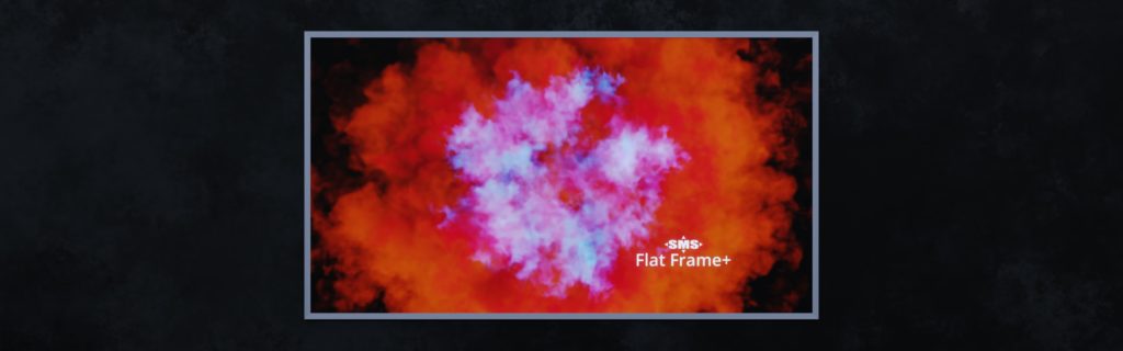 Flat Frame+: Unbeleuchtete Vorderansicht der Bannerbefestigung