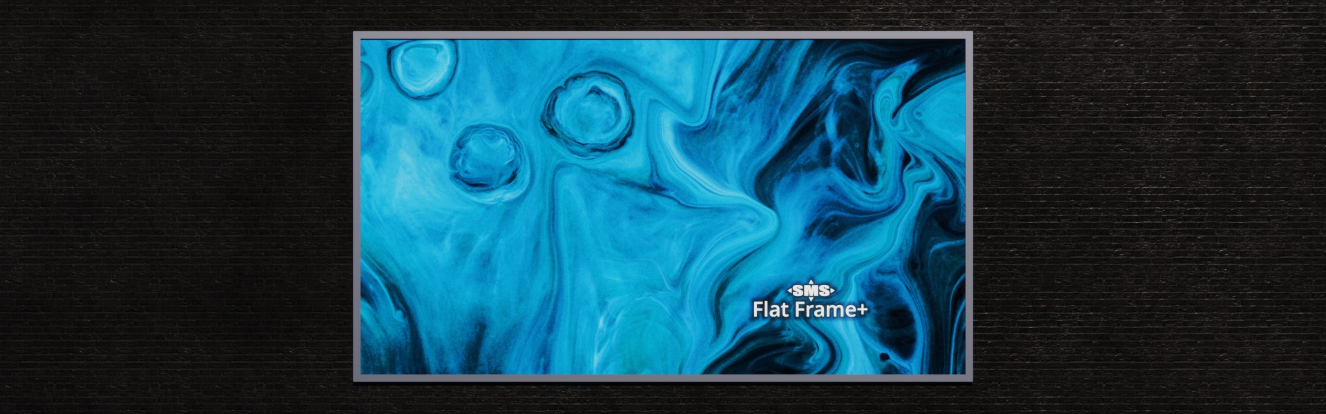 Flat Frame+: Unbeleuchtete Vorderansicht der Bannerbefestigung
