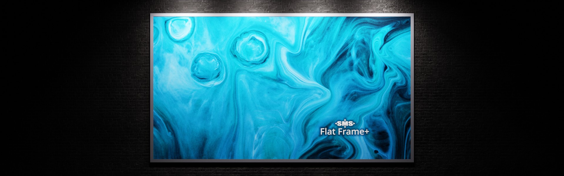 Flat Frame+: Beleuchtete Vorderansicht der Bannerbefestigung