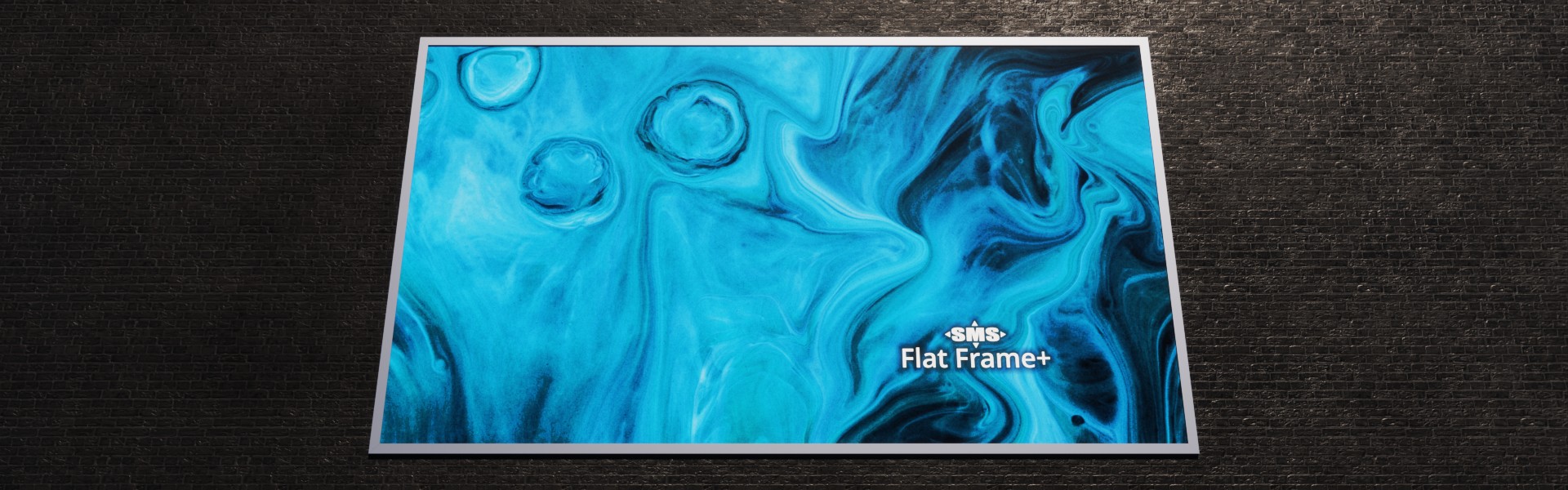 Flat Frame+: Unbeleuchtete Vorderansicht der Bannerbefestigung