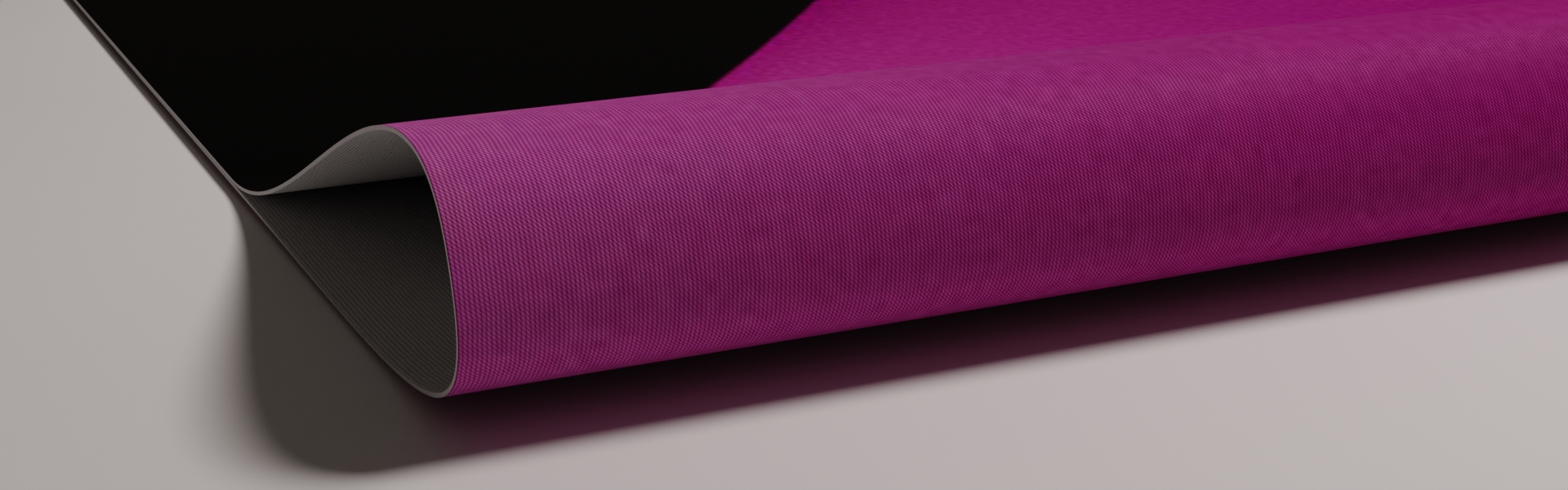 Nahaufnahme des Stoffbanners: Textil blockout, Textildruck für die lichtundurchlässige Dekoration und Werbung in Innenräumen