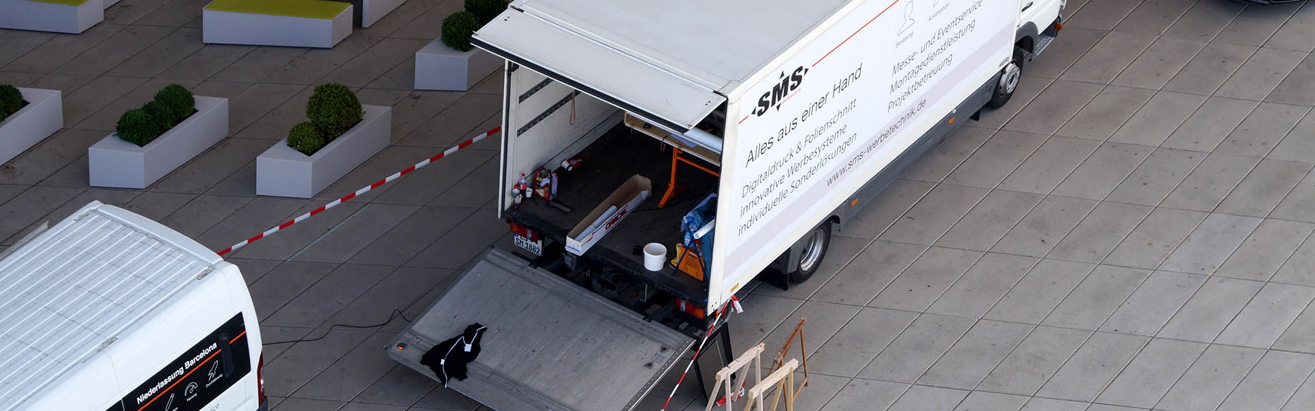 LKW als temporäre Werkstatt während der Messe-Veranstaltung