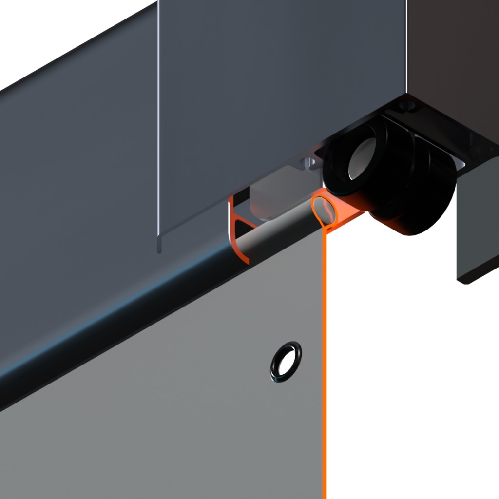 Veranschaulichung der Position des Keders der PVC-Plane im oberen Querprofil