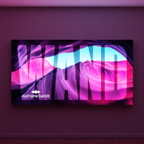AluFrame backlit: Textilrahmen zur Stoffbanner-Befestigung mit LED-Beleuchtung.