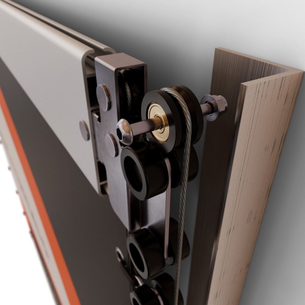 Die Technik unseres Werbelifter sichtabr gemacht: Im Bild die Mechanik die normalerweise komplett verdeckt ist.