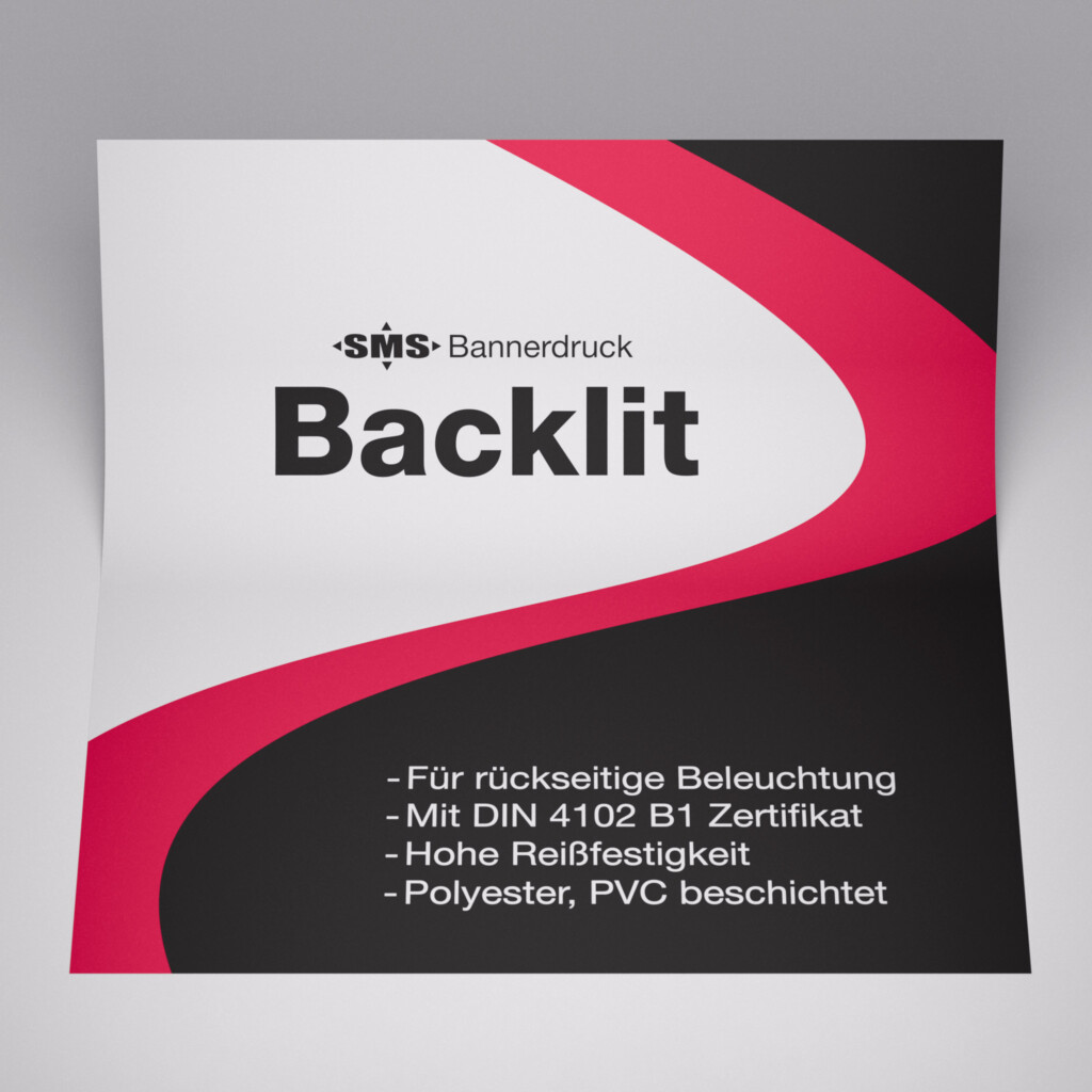 Werbebanner und PVC-Planen aus für die Hinterleuchtung geeigneten PVC Backlit Material.