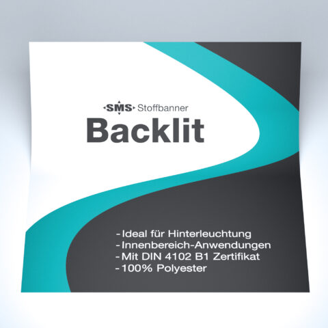 Stoffbanner in Backlit Ausführung für den Textildruck zu Anwendung in Leuchtkästen oder allgemein hinterleuchteten Anwendungen in Innenbereichen für Messebau, Ladenbau und Veranstaltungen.