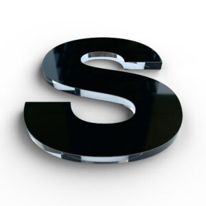 Beispielbild Acrylglas, Kantenverarbeitung: Kanten poliert und Dekoration: Folie durchgefärbt glänzend frontseitig.