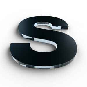 Beispielbild Acrylglas, Kantenverarbeitung: Kanten poliert und Dekoration: Folie durchgefärbt matt frontseitig.