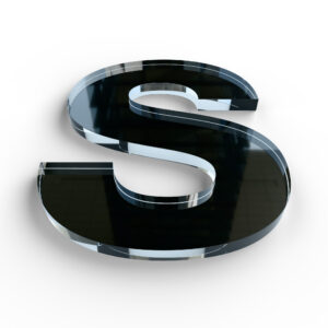 Beispielbild Acrylglas, Kantenverarbeitung: Kanten poliert und Dekoration: Folie durchgefärbt rückseitig.