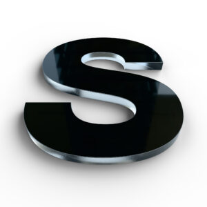 Beispielbild Acrylglas, Kantenverarbeitung: Kanten unpoliert und Dekoration: Folie durchgefärbt glänzend frontseitig.