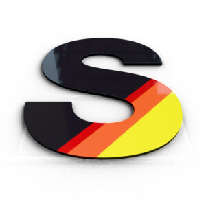 Aluminium-Verbund-Beispiel, Oberfläche Foliendruck glänzend.