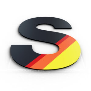 Aluminium-Verbund-Beispiel, Oberfläche Foliendruck matt.