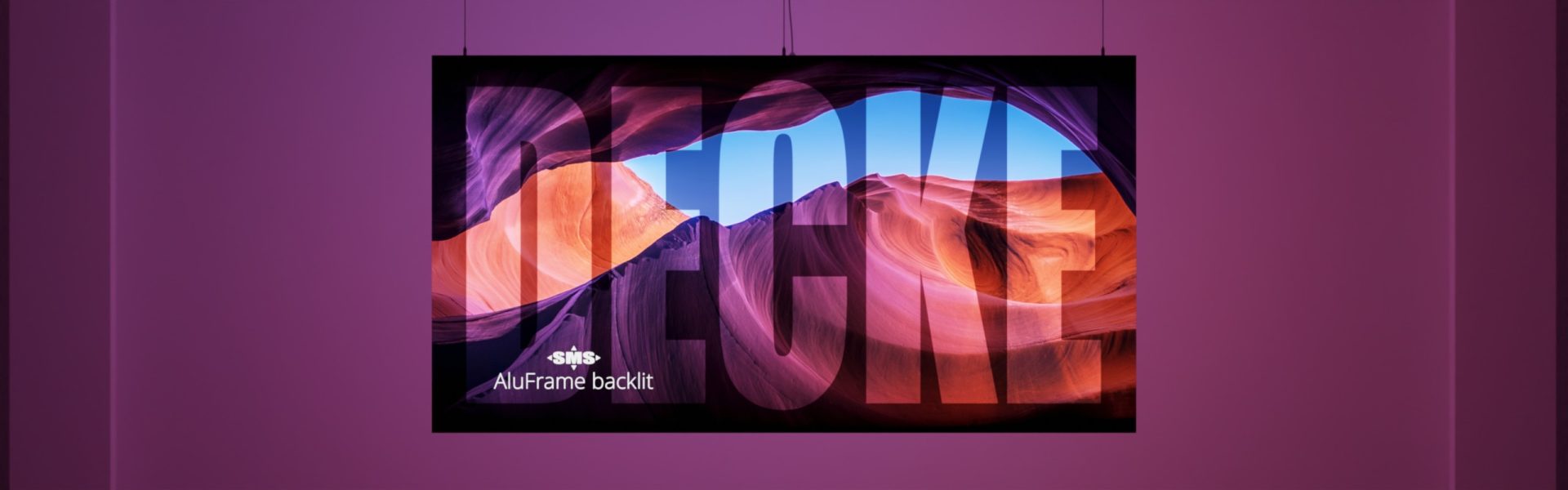 Textilrahmen mit LED Beleuchtung für Stoffbanner, AluFrame backlit als Ausführung für Abhängung